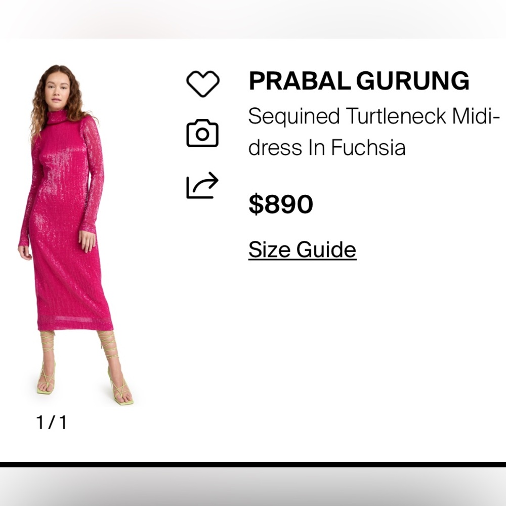 Prabal Gurung Pink Sequined Long Sleeve Dress M